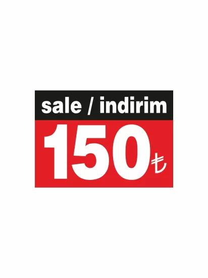 Sale İndirim 150 TL Yazılı PVC Kaplama Fiyat Etiketi Modelleri ve Fiyatları | ZajaBaskı