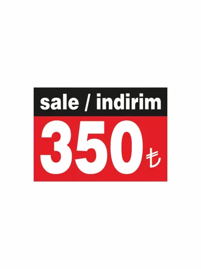 Sale İndirim 350 TL Yazılı PVC Kaplama Fiyat Etiketi Modelleri ve Fiyatları | ZajaBaskı