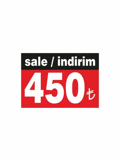Sale İndirim 450 TL Yazılı PVC Kaplama Fiyat Etiketi Modelleri ve Fiyatları | ZajaBaskı