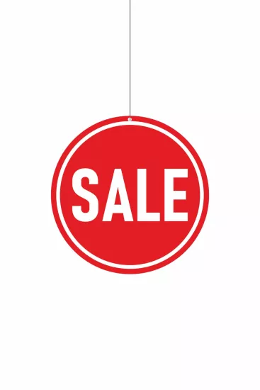 Zajabaskı Sale Yazılı Kırmızı Mağaza Dönkartı 30x30 cm Çift Yön Baskı Kampanya Modelleri ve Fiyatları