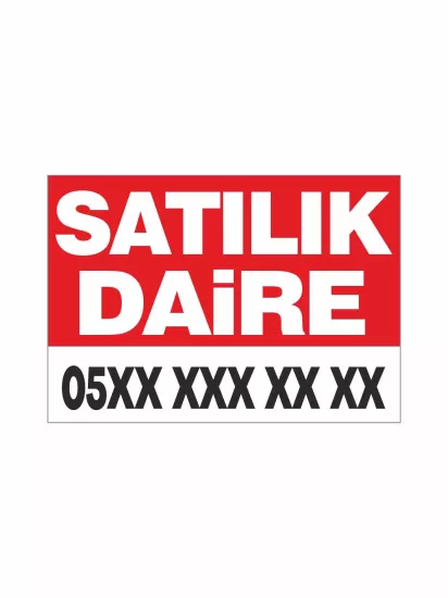 Satılık Daire Afişi Kırmızı Beyaz Renk Branda Vinil Baskı Modelleri ve Fiyatları | Zajabaskı