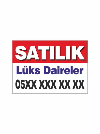 Satılık Lüks Daireler Afişi Branda Vinil Pankart Modelleri ve Fiyatları | Zajabaskı