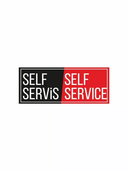 Self Servis Uyarı Levhası Kırmızı Siyah Renk Modelleri ve Fiyatları | Zajabaskı