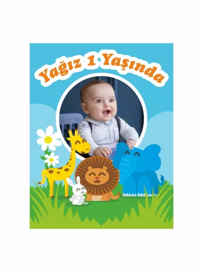 Sevimli Hayvanlar Konsept Resimli Doğum Günü Magneti | Zajabaskı