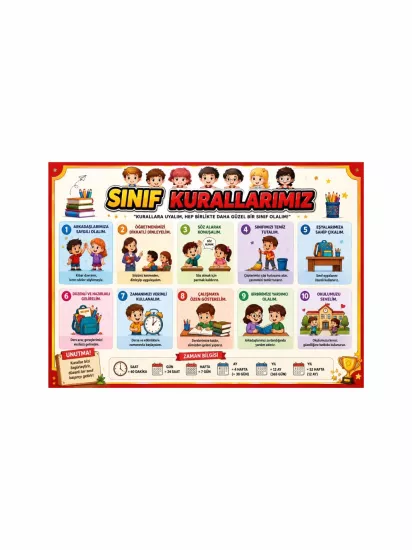 Sınıf Kurallarımız Okul Sınıf Afişi | Eğitici Poster | Zajabaskı