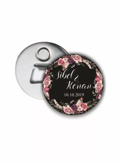 Söz Nişan Düğün Açacak Magnet Boho Çiçek Çerçeve Tema | Zajabaskı