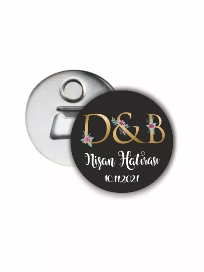 Söz Nişan Düğün Açacak Magnet Gold İsim Baş Harfler Tema | Zajabaskı