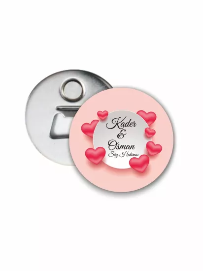 Söz Nişan Hatırası Kalp Çerçeve Açacak Magnet | 58mm Magnet Açacak | Zajabaskı
