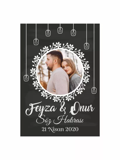 Söz Nişan Nikah Düğün Hatıra Magneti Modelleri ve Fiyatları – Fotoğraflı Işık Sarkıtlı Rustik Romantik Magnet | Zajabaskı