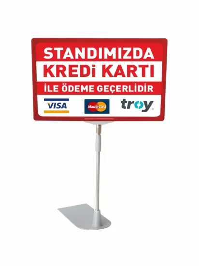 Standımızda Kredi Kartı ile Ödeme Geçerlidir Ayaklı PVC Etiket | ZajaBaskı
