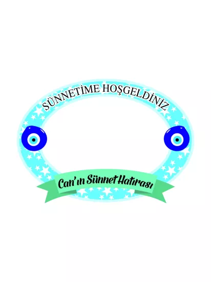 Oval Sade Sünnet Hatıra Çerçevesi Modelleri ve Fiyatları – Sünnetime Hoşgeldiniz Nazar Boncuklu İsimli Sünnet Anı Çerçevesi