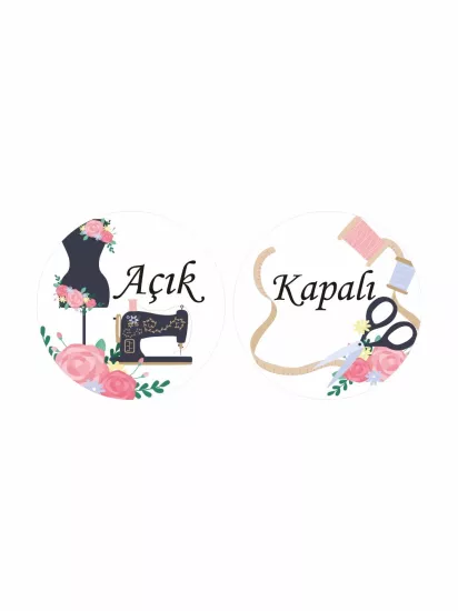 Terzi İşyeri Açık Kapalı Levhası 30x30 Modelleri ve Fiyatları | Zajabaskı