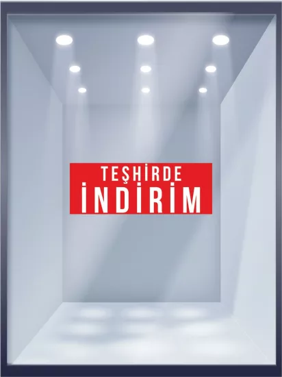 Teşhirde İndirim Vitrin Folyosu Hazır Görseller | Zajabaskı