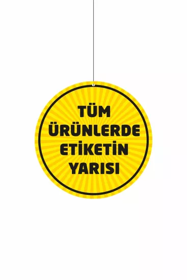 Tüm Ürünlerde Etiketin Yarısı Sarı Zeminli Dönkart Modelleri ve Fiyatları | ZajaBaskı