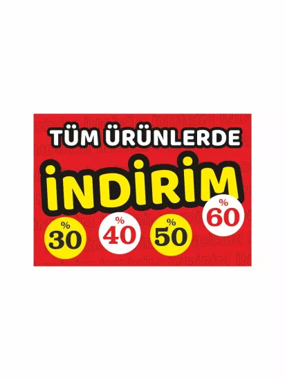 Tüm Ürünlerde İndirim Yüzde Oranları Yazılı Afiş Modelleri ve Fiyatları | Branda Vinil Baskı Zajabaski
