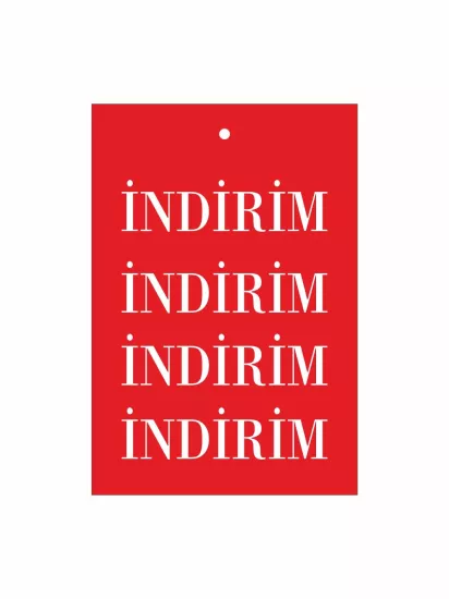 İndirim Yazılı Giyim Etiketi Modelleri ve Fiyatları | Kıyafet İndirim Karton Etiket 100 Adet | Zajabaskı