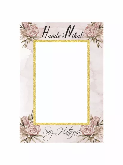 Vintage Çiçek Desenli Gold Çerçeveli Söz Hatıra Çerçevesi Modelleri ve Fiyatları | Zajabaskı