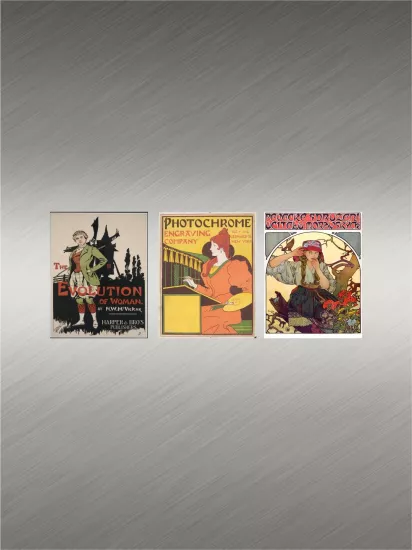 Vintage Retro Poster Sanat Temalı Dekoratif Buzdolabı Magnet Seti 3’lü Modelleri ve Fiyatları | Zajabaskı