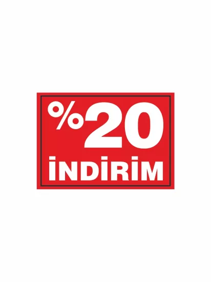 %20 İndirim PVC Etiket | Mandallı Kampanya Kartı | Mağaza İndirim Etiketi | Zajabaskı