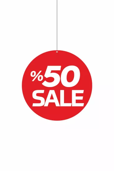 %50 SALE Yazılı Mağaza Dönkartı Modelleri ve Fiyatları | Zajabaskı