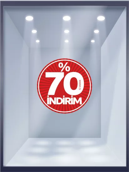 Yüzde 70’e Varan İndirim Mağaza Vitrin Folyo Baskısı Hazır Görsel Modelleri ve Fiyatları Zajabaskı’da