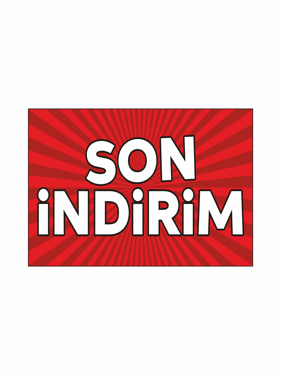 Son İndirim Yazılı Mağaza Dükkan İşyeri Afişi