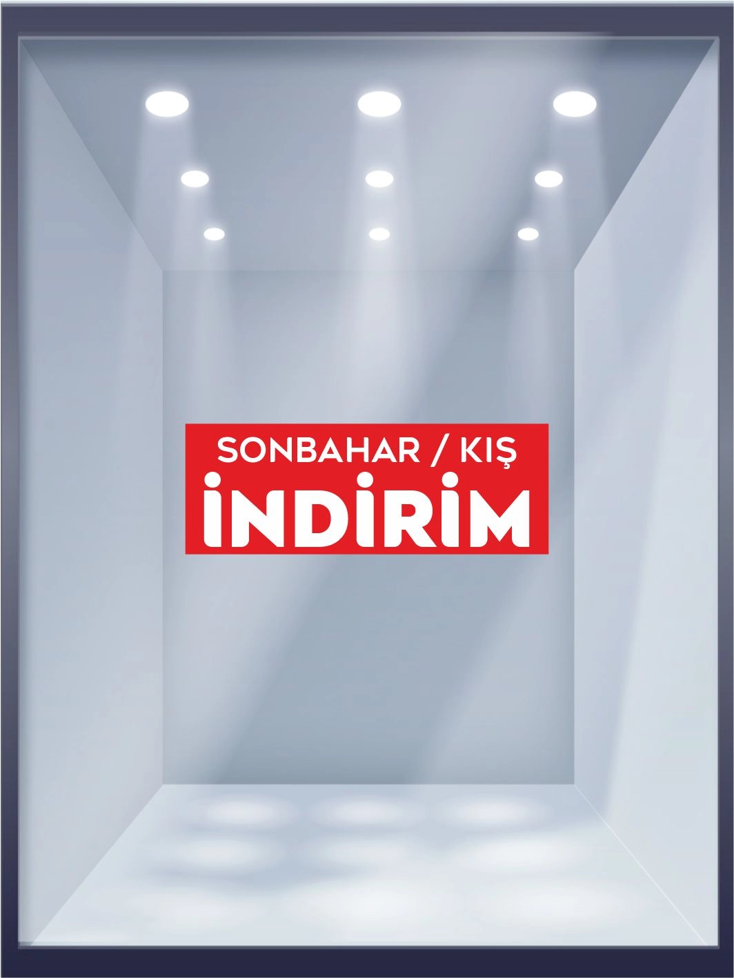 Sonbahar Kış İndirim Mağaza Vitrin Folyo Baskısı Hazır Görsel