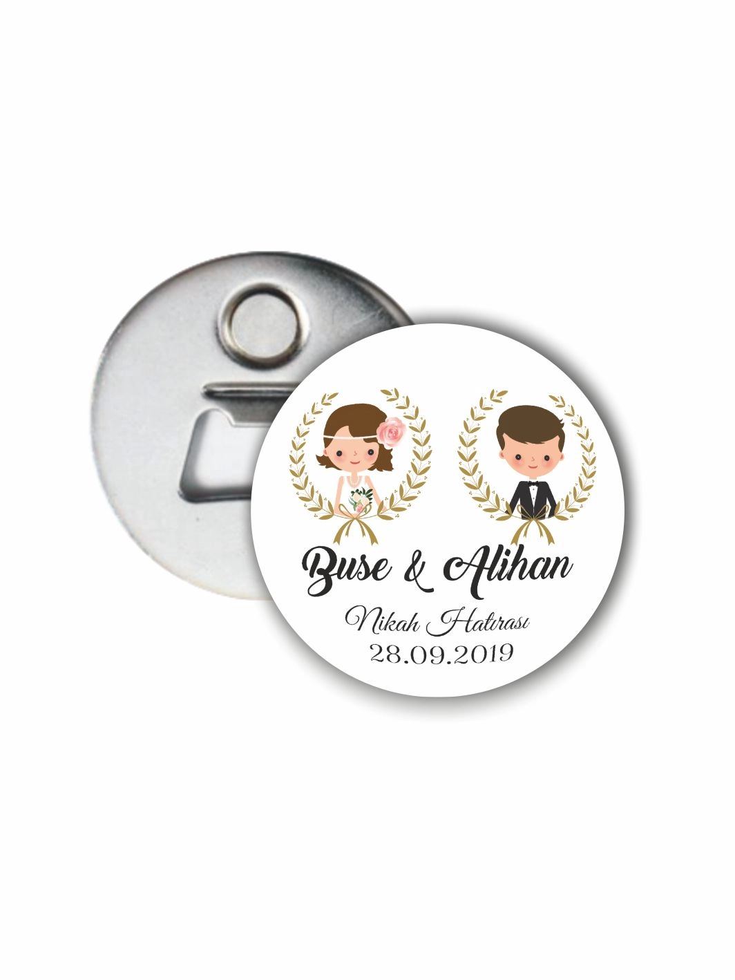 Söz Nişan Açacak Magnet Gelin Damat Tema 58mm Buton Magnet