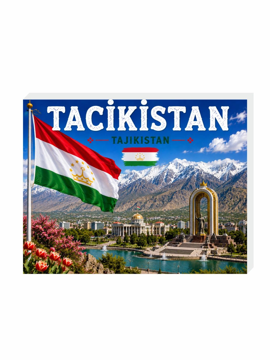Tacikistan Buzdolabı Süs Magneti – 9x7 cm Ülke Hatıra Magneti