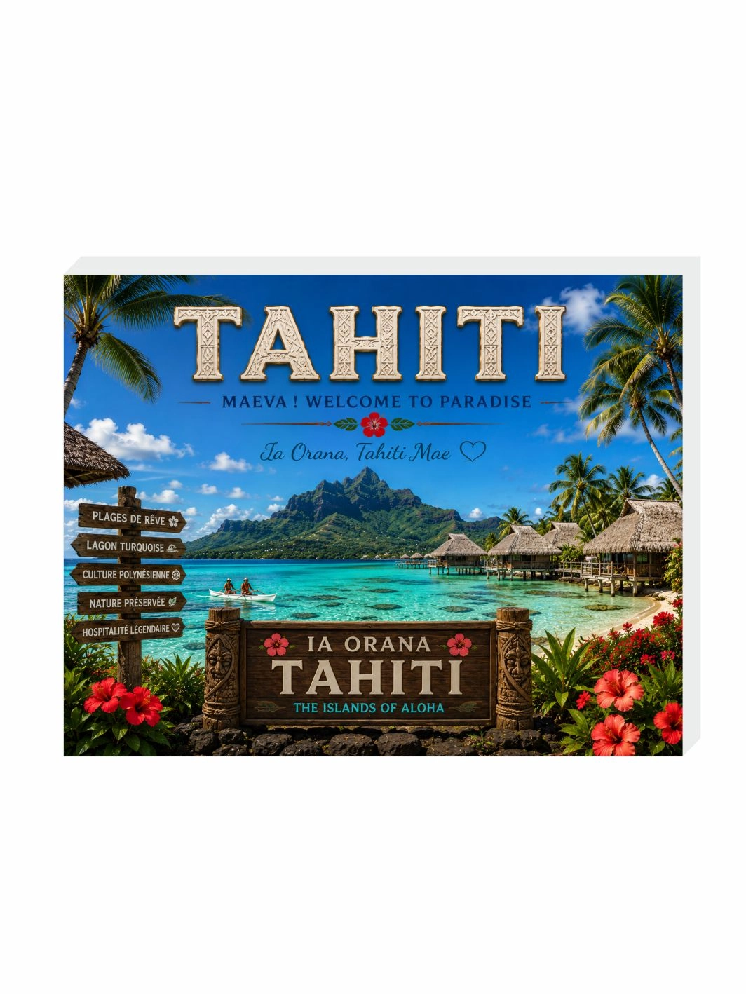 Tahiti Buzdolabı Süsü Magnet | Ada Temalı Hediyelik Magnet Modelleri