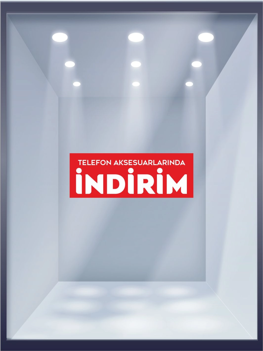 Telefon Aksesuarlarında İndirim Mağaza Vitrin Folyosu Hazır Görsel