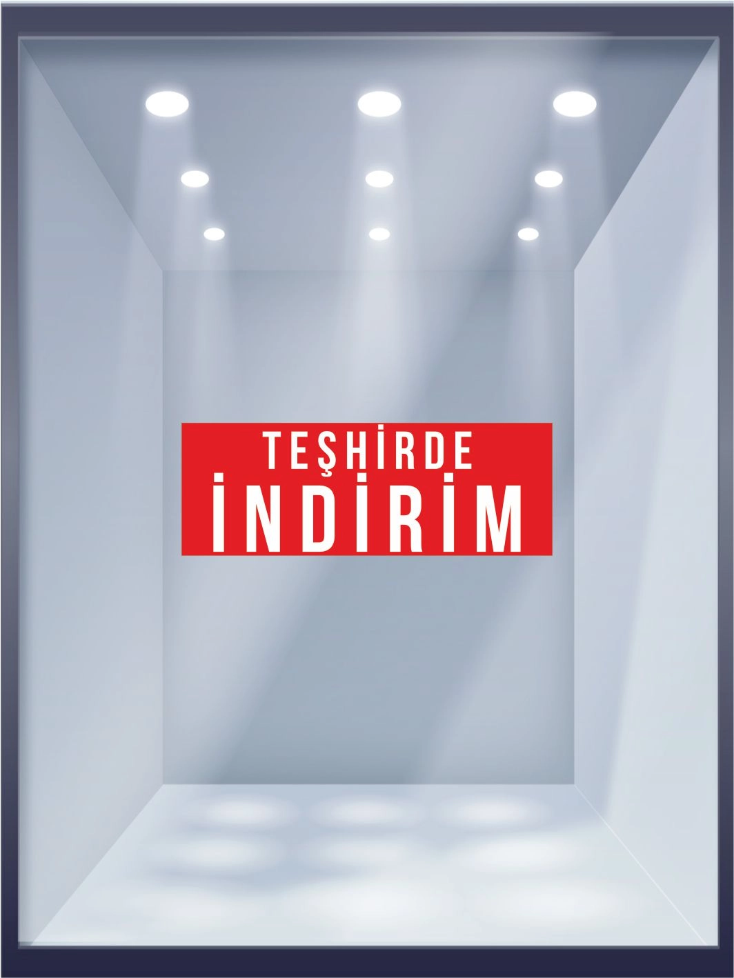 Teşhirde İndirim Mağaza Vitrin Folyosu Hazır Mağaza Görselleri