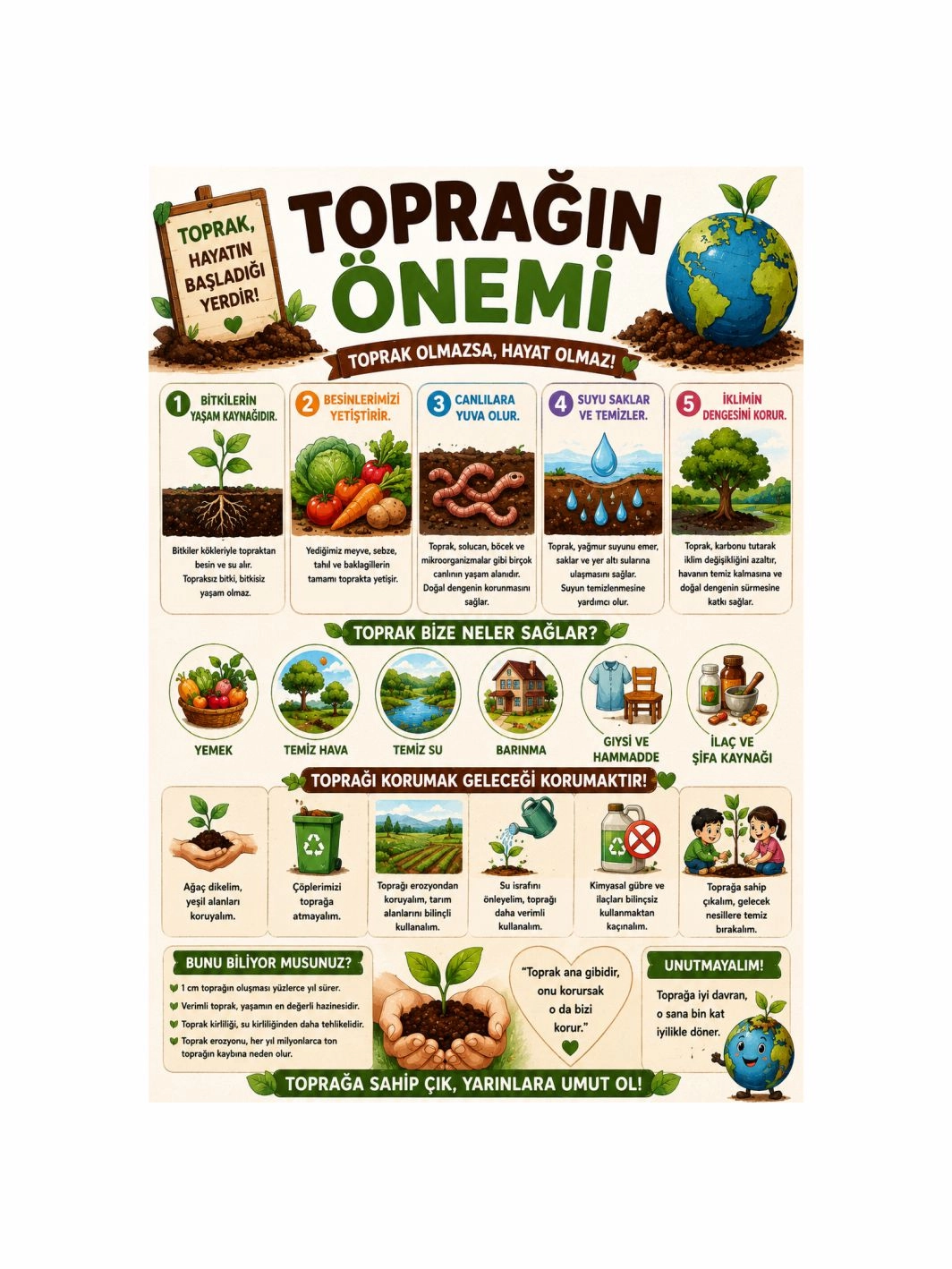 Toprağın Önemi Okul Sınıf Öğrenci Afişi