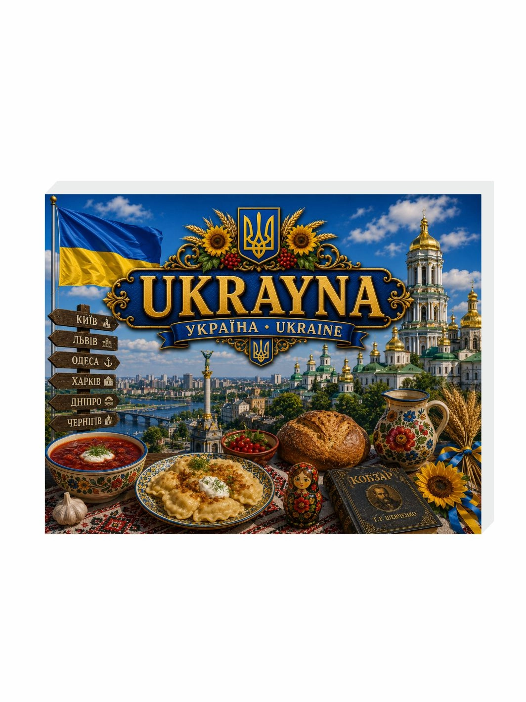 Ukrayna Magnet Buzdolabı Süsü | Dekoratif Seyahat Hatırası Magnet