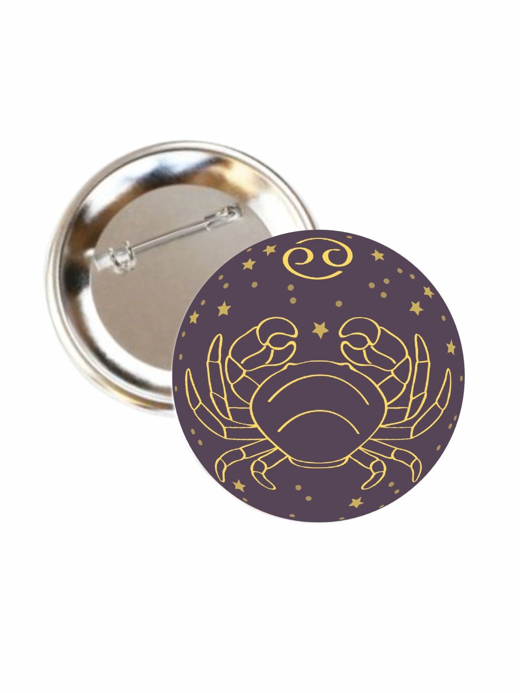 Yengeç Burcu Buton Rozet 58mm İğneli Metal Yaka Rozeti