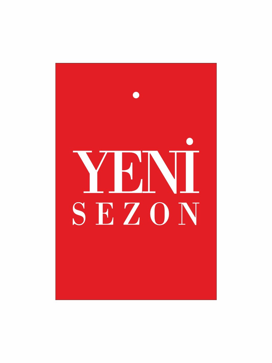 Yeni Sezon Yazılı Kırmızı Renk Giyim Kıyafet Karton Etiketi 7x5 cm (100 Adet Paket)