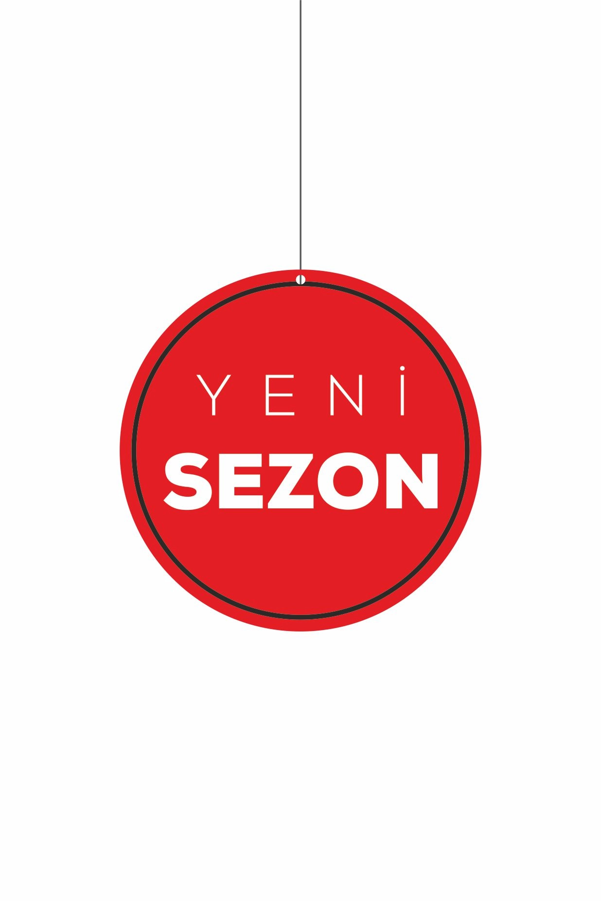 Yeni Sezon Yazılı Mağaza Dönkart 30x30 Ebat – Tavan Askılı Reyon Kartı