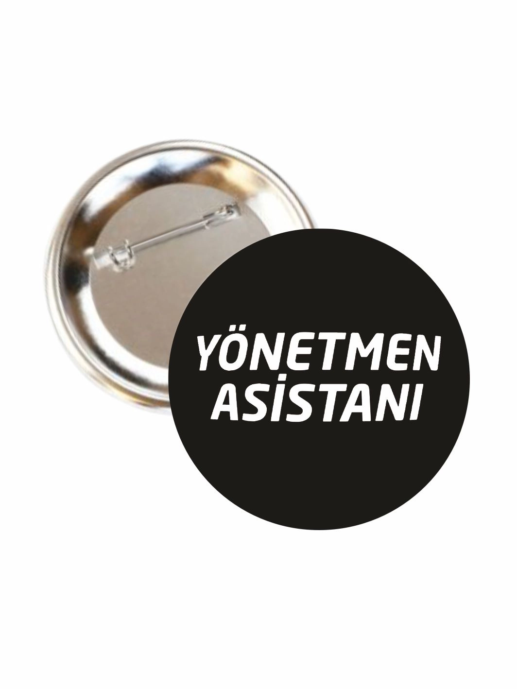 Yönetmen Asistanı Buton Rozet 58mm İğneli Personel Rozeti