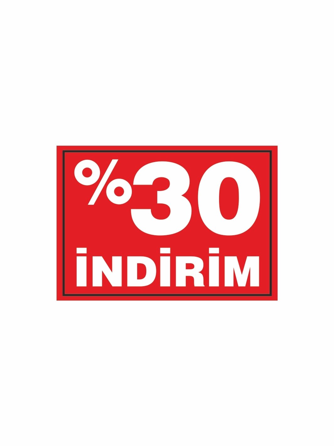 %30 İndirim Yazılı Mağaza PVC Etiketi – Mandallı Etiket Tutucu Uyumlu Kampanya Kartı