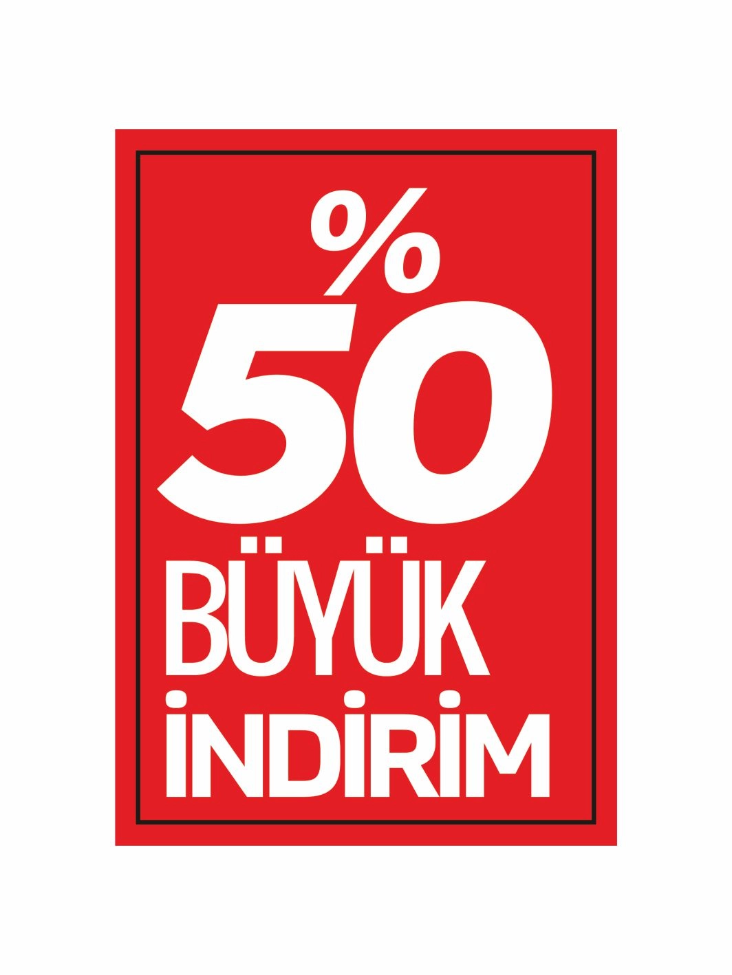%50 Büyük İndirim Mağaza Ayaklı Karşılama Panosu