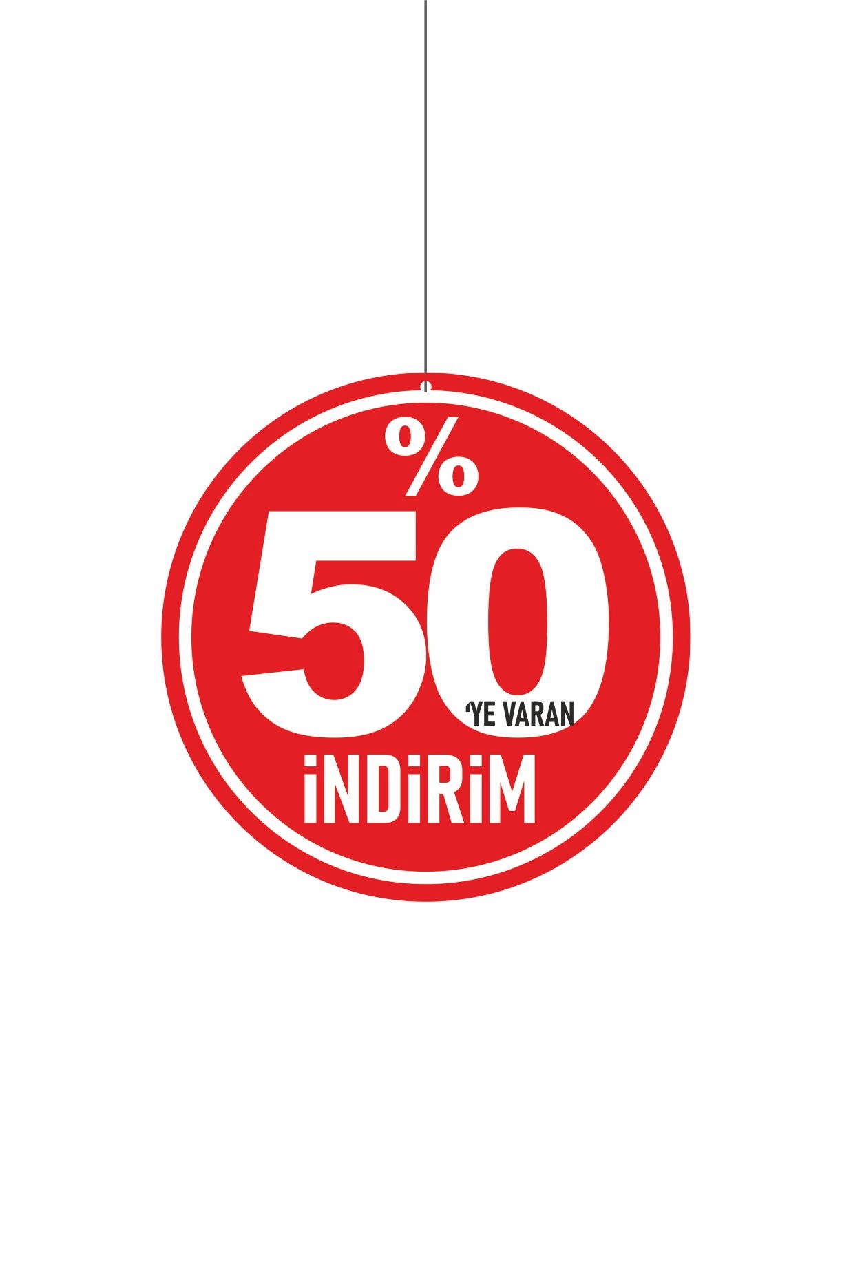 %50’ye Varan İndirim Yazılı Mağaza Dönkartı