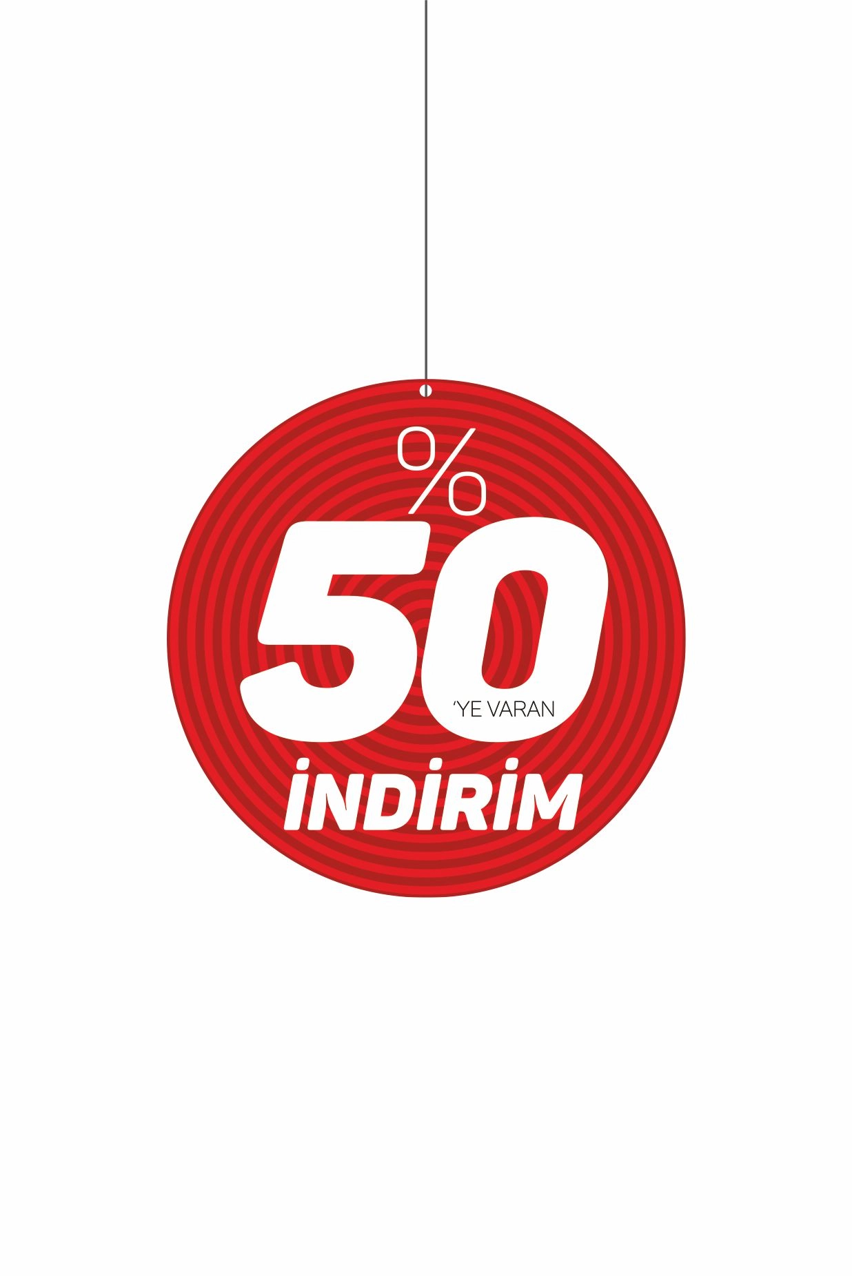 %50’ye Varan İndirim Dönkartı 30x30 Ebat